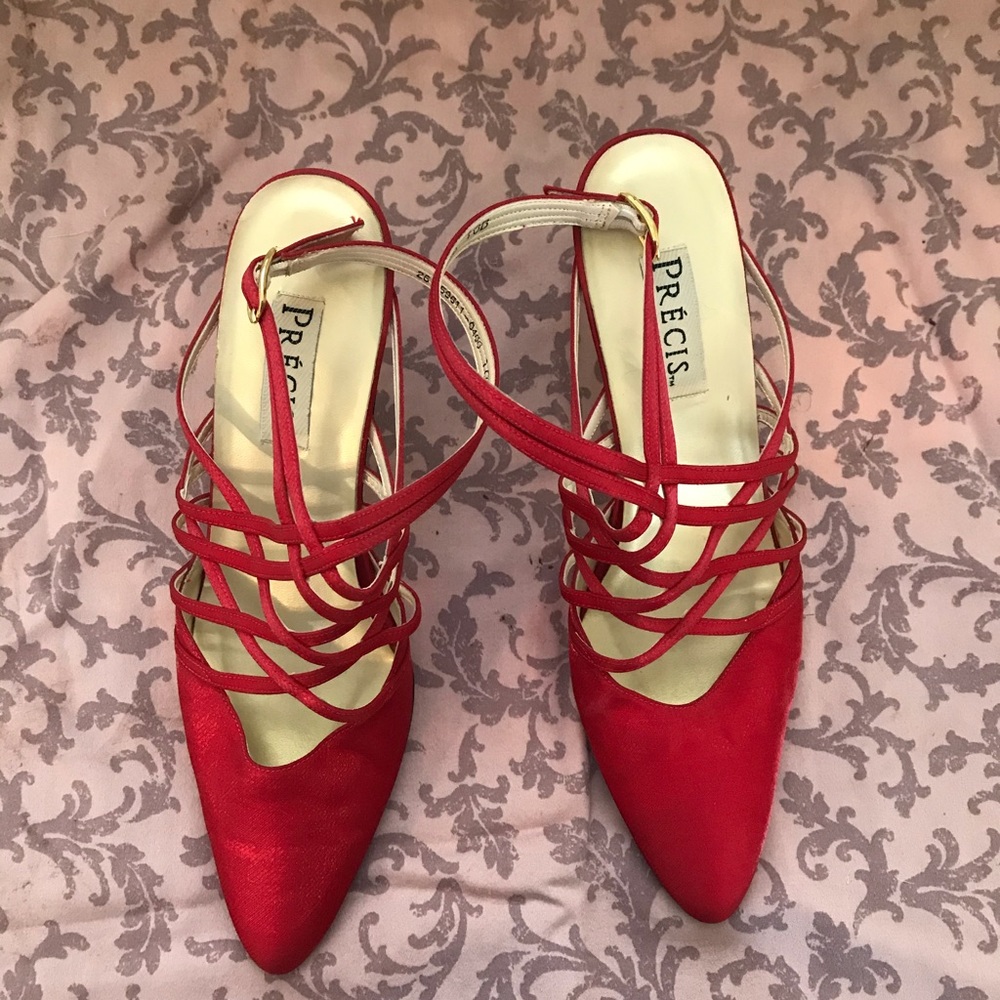 Précis Red Fabric Heels
